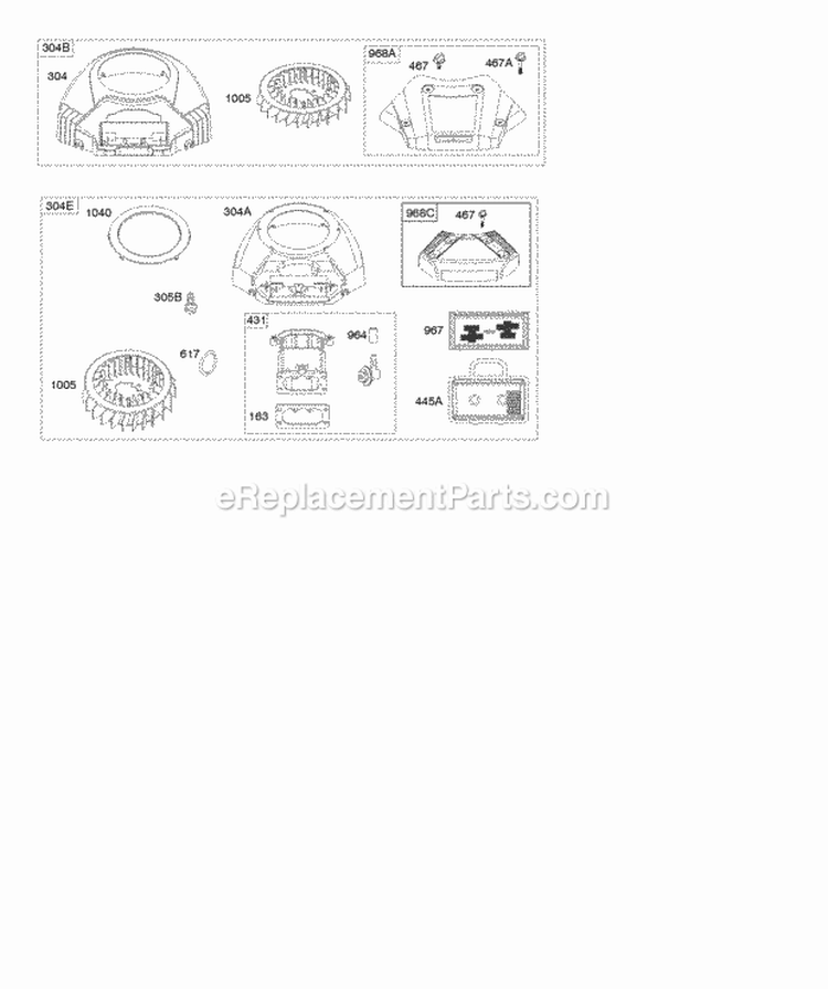 Blower Housing Air Cleaner Diagram and Parts List for 40H777-0025-G5  Briggs and Stratton Engine